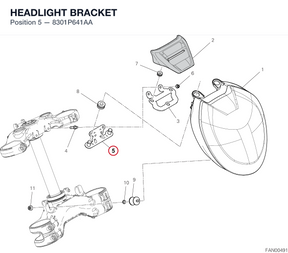 HEADLIGHT BRACKET 8301P641AA diagram position