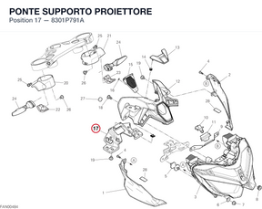PONTE SUPPORTO PROIETTORE 8301P791A diagram position