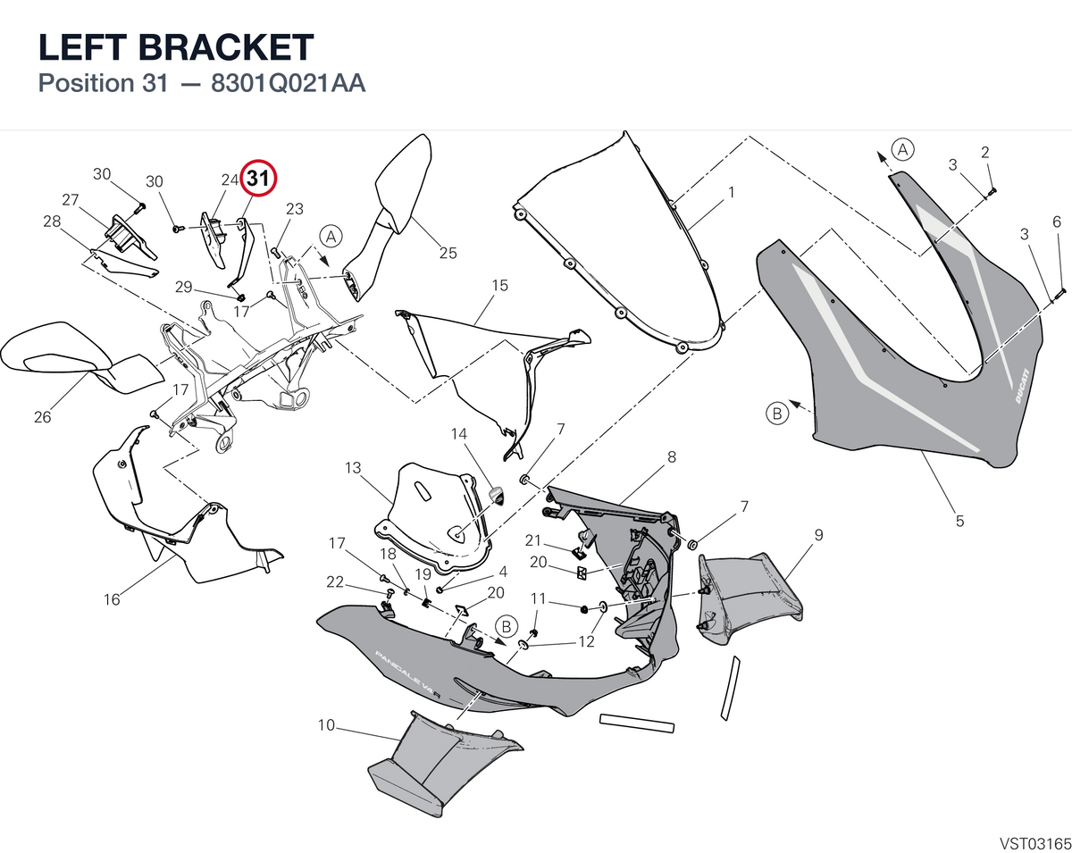 LEFT BRACKET 8301Q021AA diagram position