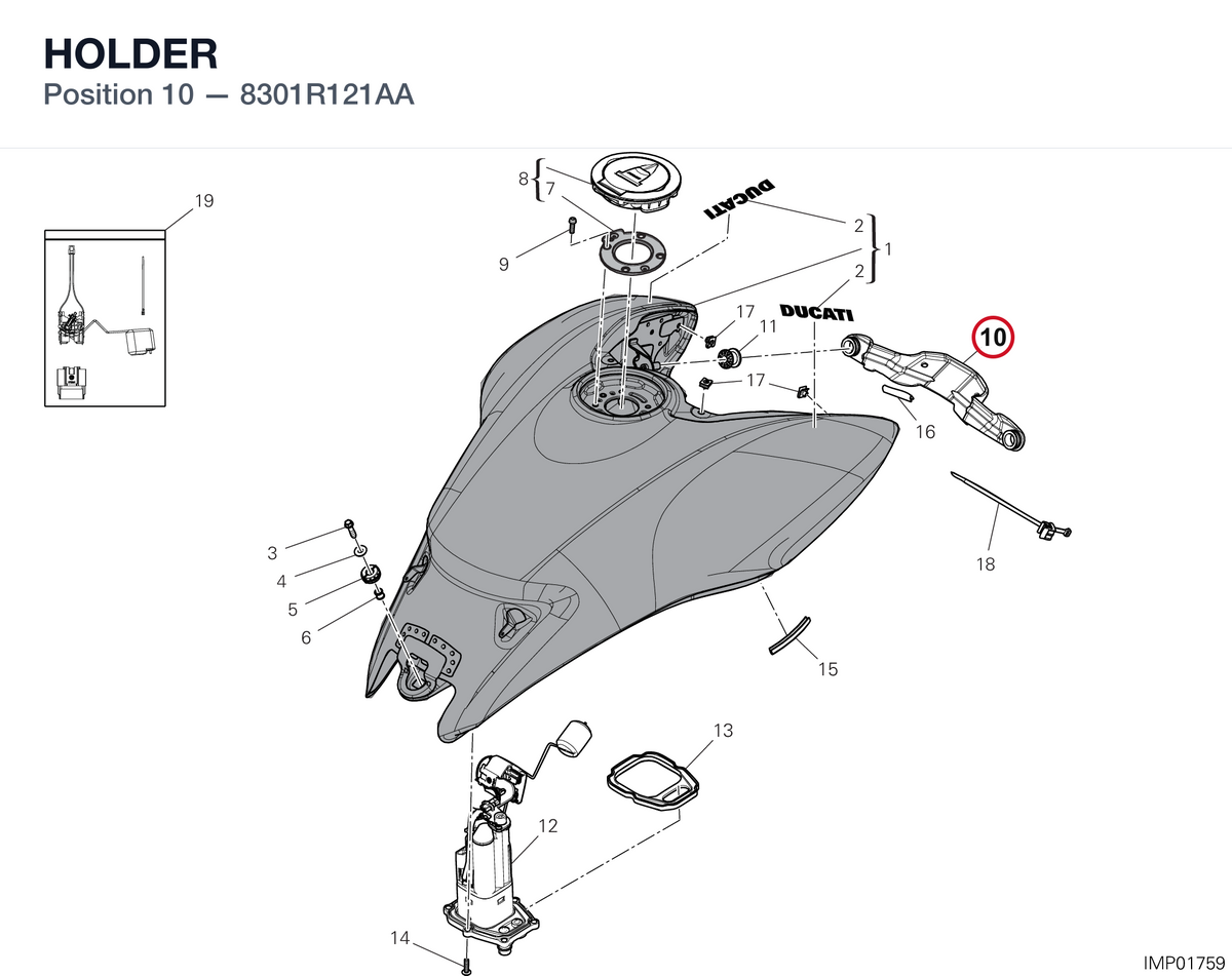 HOLDER 8301R121AA diagram position