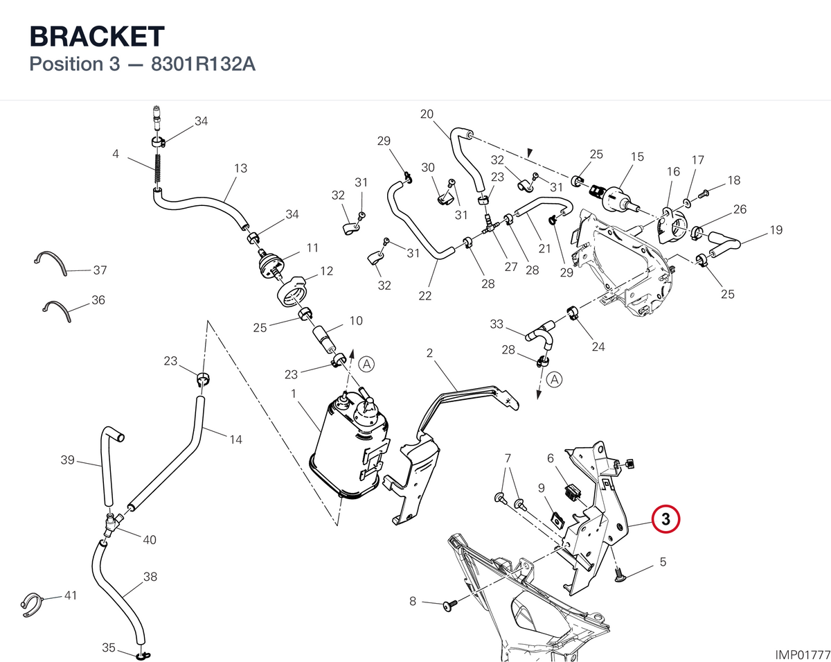 BRACKET 8301R132A diagram position