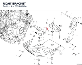 RIGHT BRACKET 8301R461AA diagram position