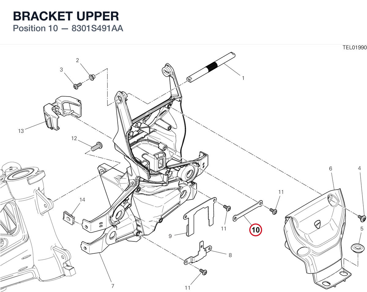 BRACKET UPPER 8301S491AA diagram position