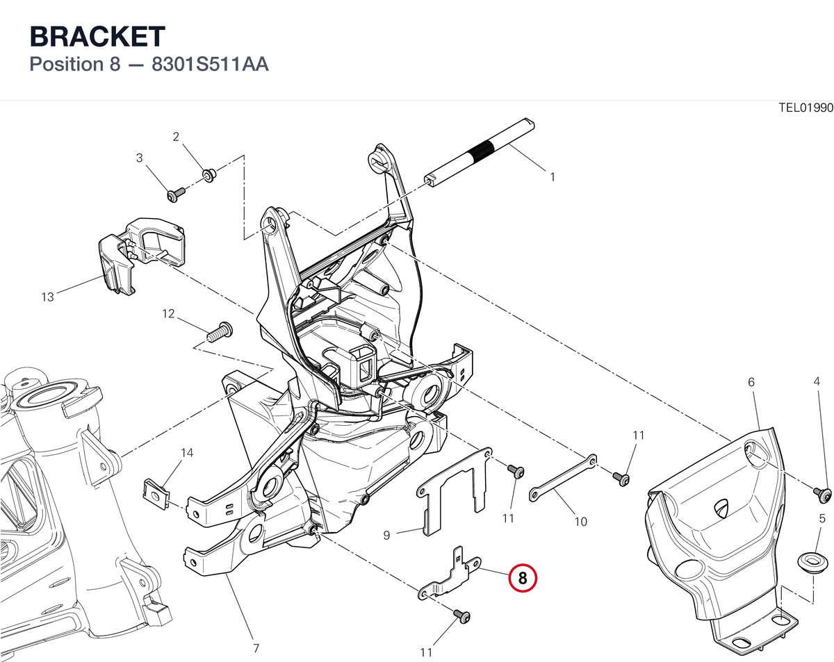 BRACKET 8301S511AA diagram position