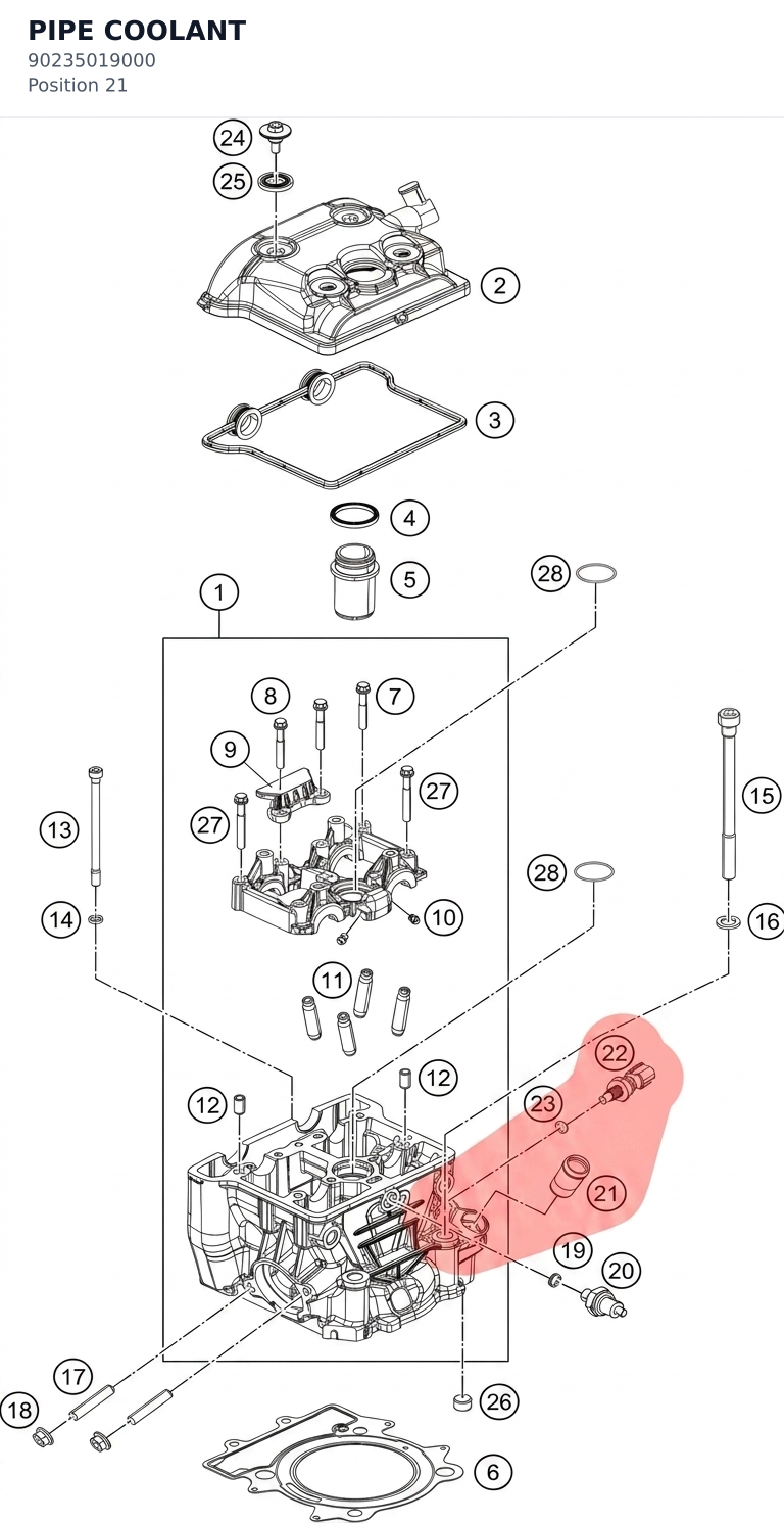 Diagram preview: PIPE COOLANT (90235019000)