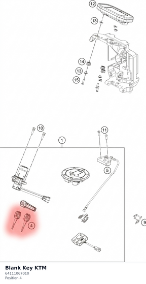 Diagram preview: Blank Key KTM (64111067010)