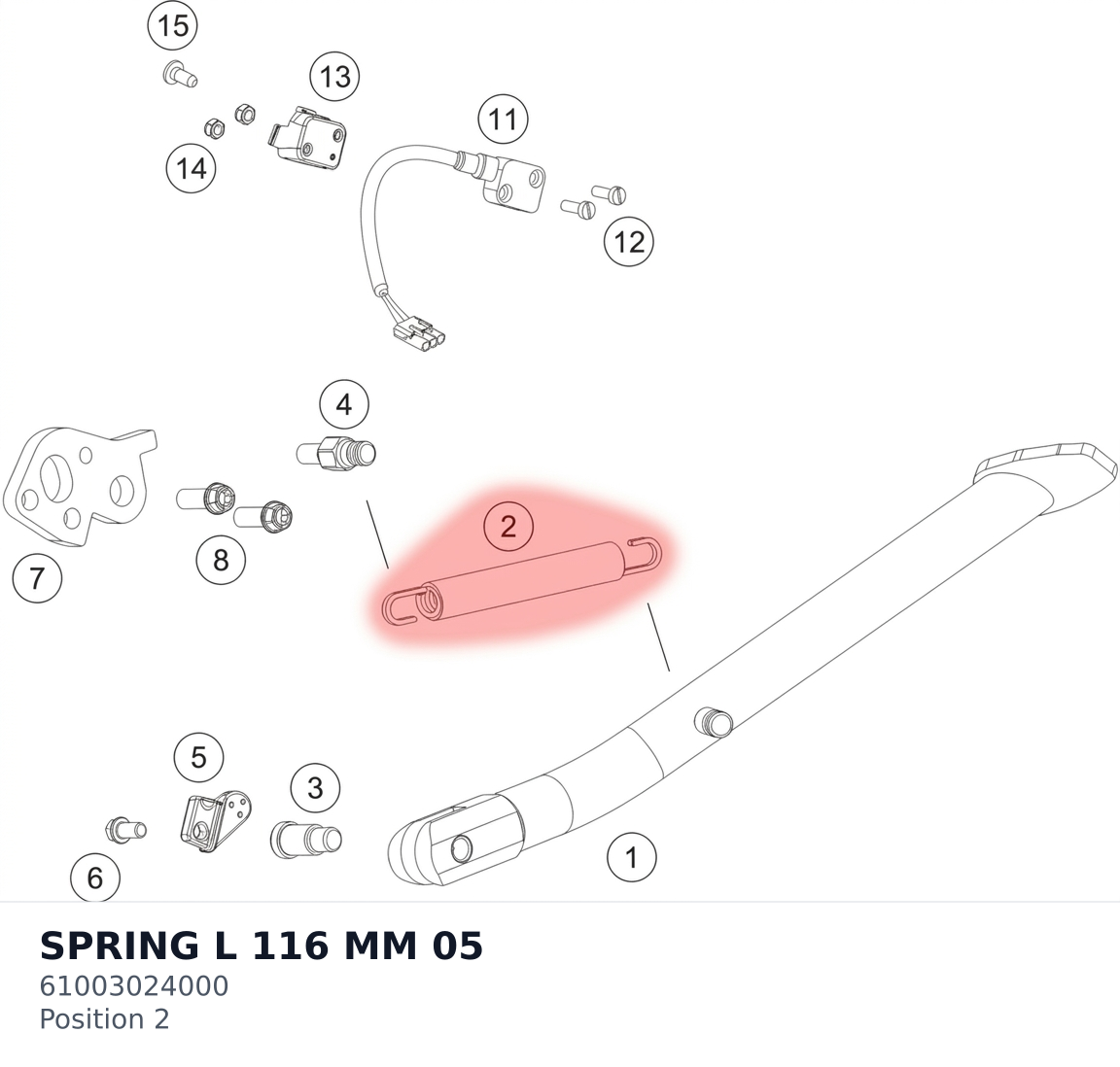 Diagram preview: SPRING L 116 MM             05 (61003024000)