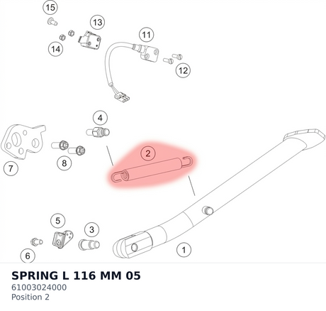 Diagram preview: SPRING L 116 MM             05 (61003024000)