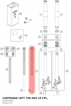 Diagram preview: CARTRIDGE LEFT 790 ADV 19 CPL. (43578195S2)