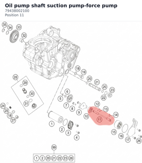 Diagram preview: Oil pump shaft suction pump-force pump (79438002100)