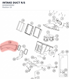 Diagram preview: INTAKE DUCT R/S (60406040000)