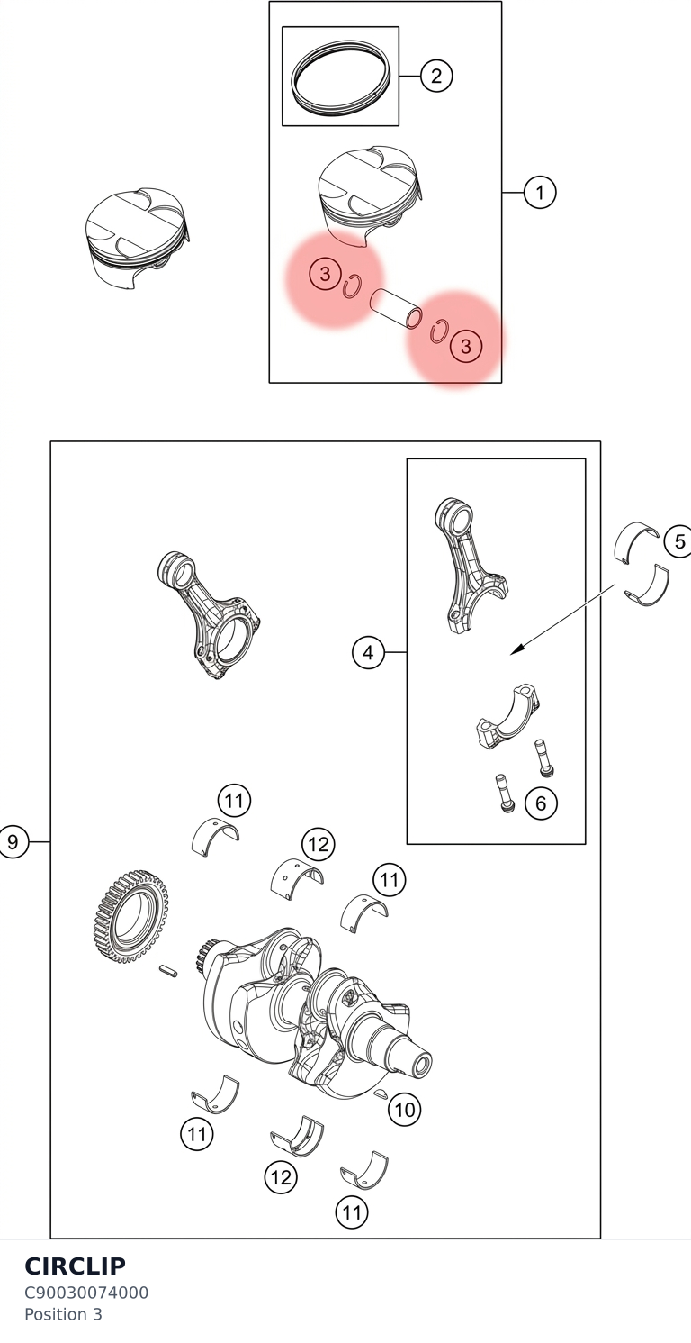 Diagram preview: CIRCLIP (C90030074000)