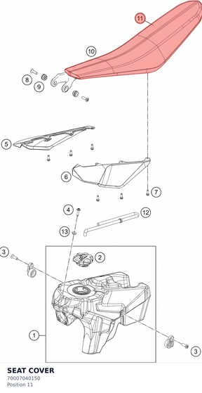 Diagram preview: SEAT COVER (70007040150)