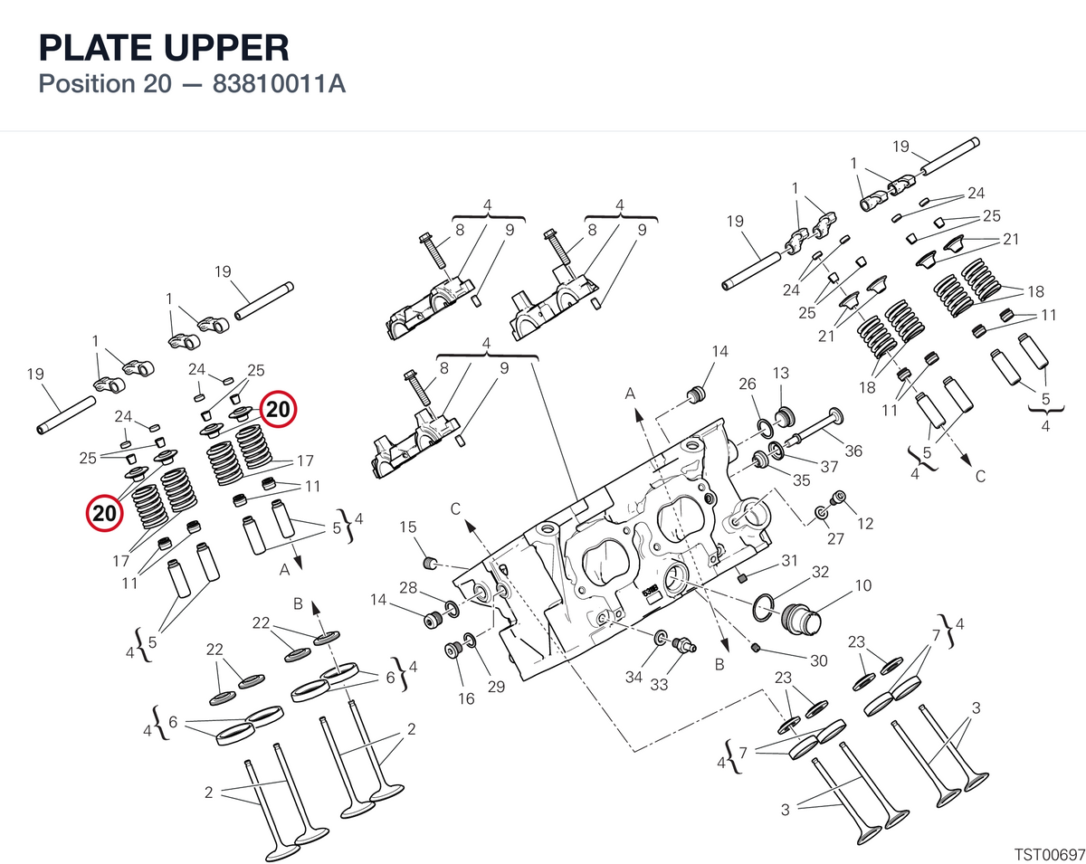 PLATE UPPER 83810011A diagram position
