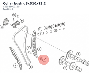 Diagram preview: Collar bush d8xD10x13.2 (C63536002150)