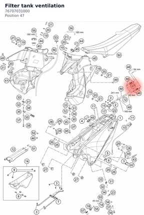 Diagram preview: Filter tank ventilation (76707031000)