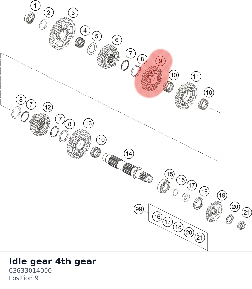 Diagram preview: Idle gear 4th gear (63633014000)