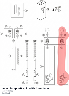 Diagram preview: axle clamp left cpl. With innertube (43570849S1)