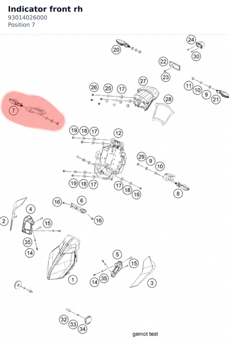 Diagram preview: Indicator front rh (93014026000)