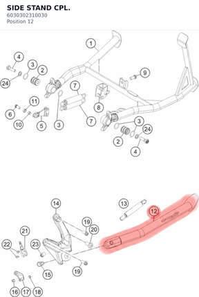 Diagram preview: SIDE STAND  CPL. (6030302310030)