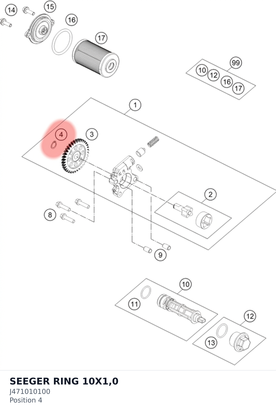 Diagram preview: SEEGER RING 10X1,0 (J471010100)