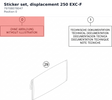 Diagram preview: Sticker set, displacement 250 EXC-F (79708078047)