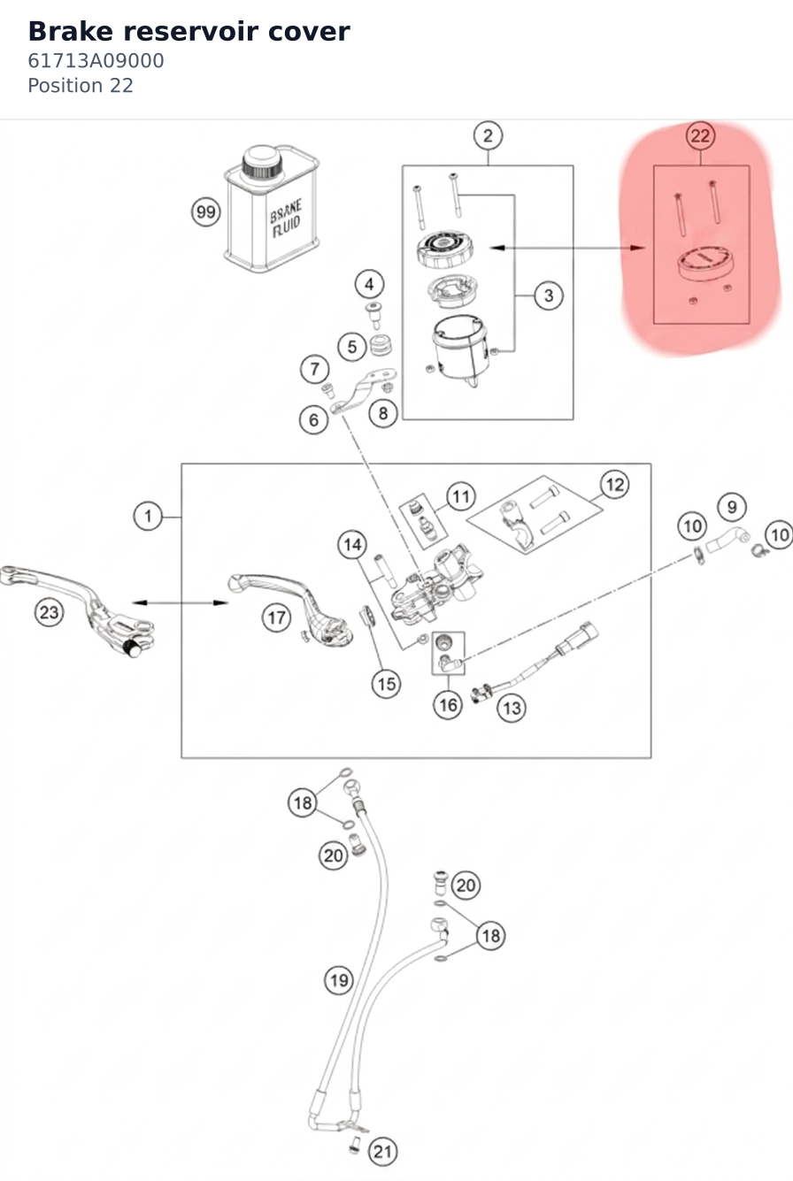 Diagram preview: Brake reservoir cover (61713A09000)