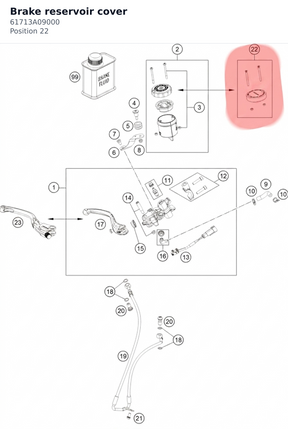 Diagram preview: Brake reservoir cover (61713A09000)