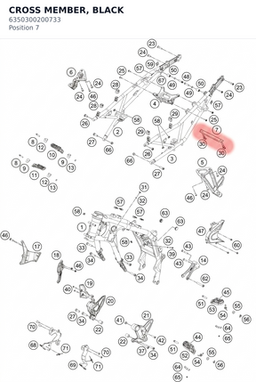 Diagram preview: CROSS MEMBER, BLACK (6350300200733)