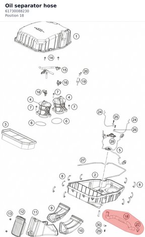 Diagram preview: Oil separator hose (61730088230)