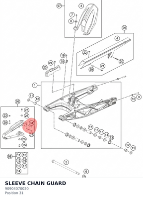 Diagram preview: SLEEVE CHAIN GUARD (90904070020)