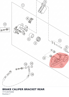Diagram preview: BRAKE CALIPER BRACKET REAR (77713075000)