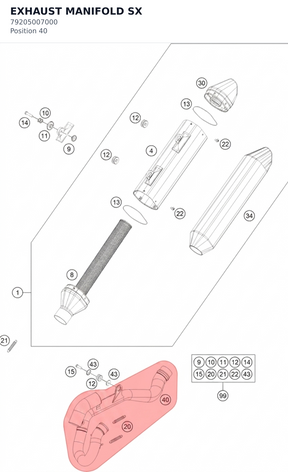 Diagram preview: EXHAUST MANIFOLD SX (79205007000)