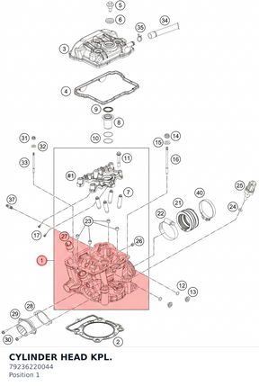 Diagram preview: CYLINDER HEAD KPL. (79236220044)