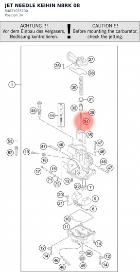 Diagram preview: JET NEEDLE KEIHIN N8RK      08 (54831035700)