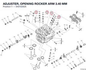 ADJUSTER, OPENING ROCKER ARM 3.40 MM 84010292A diagram position