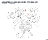 ADJUSTER, CLOSING ROCKER ARM 2.20 MM