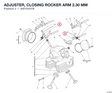 ADJUSTER, CLOSING ROCKER ARM 2.30 MM 84010431B diagram position