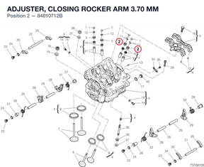 ADJUSTER, CLOSING ROCKER ARM 3.70 MM 84010712B diagram position