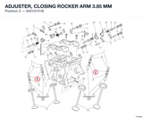 ADJUSTER, CLOSING ROCKER ARM 3.85 MM