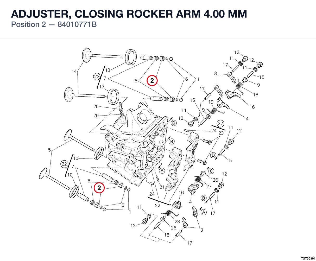 ADJUSTER, CLOSING ROCKER ARM 4.00 MM