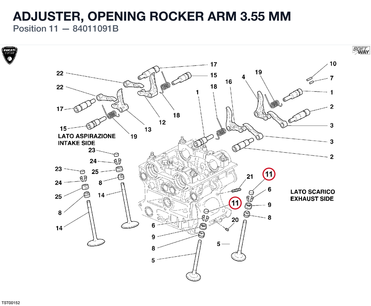 ADJUSTER, OPENING ROCKER ARM 3.55 MM
