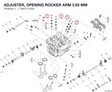 ADJUSTER, OPENING ROCKER ARM 3.65 MM 84011102A diagram position