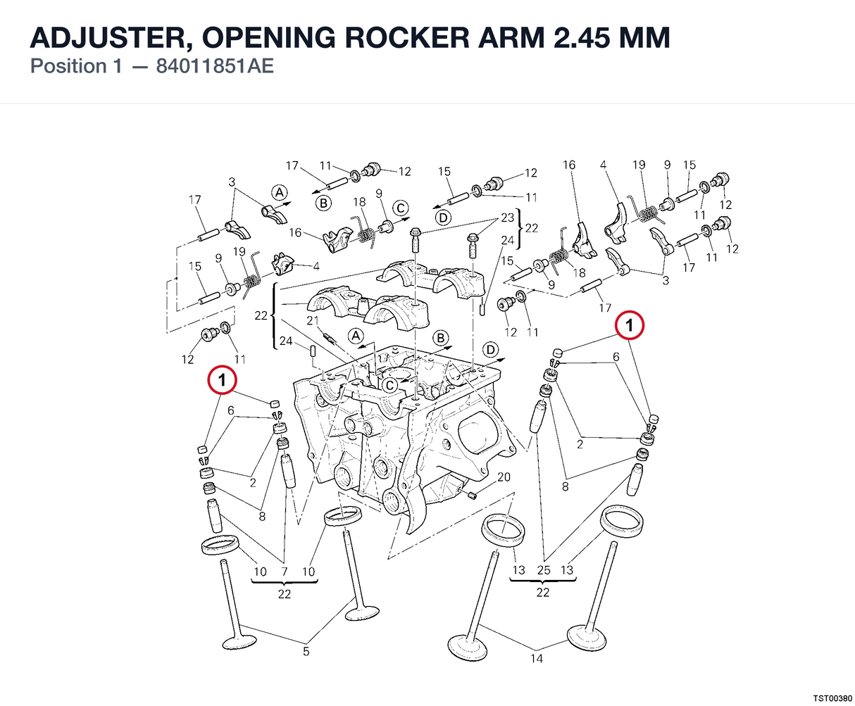 ADJUSTER, OPENING ROCKER ARM 2.45 MM