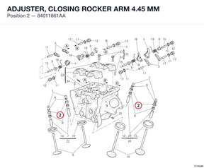 ADJUSTER, CLOSING ROCKER ARM 4.45 MM 84011861AA diagram position