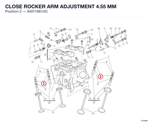 CLOSE ROCKER ARM ADJUSTMENT 4.55 MM 84011861AC diagram position