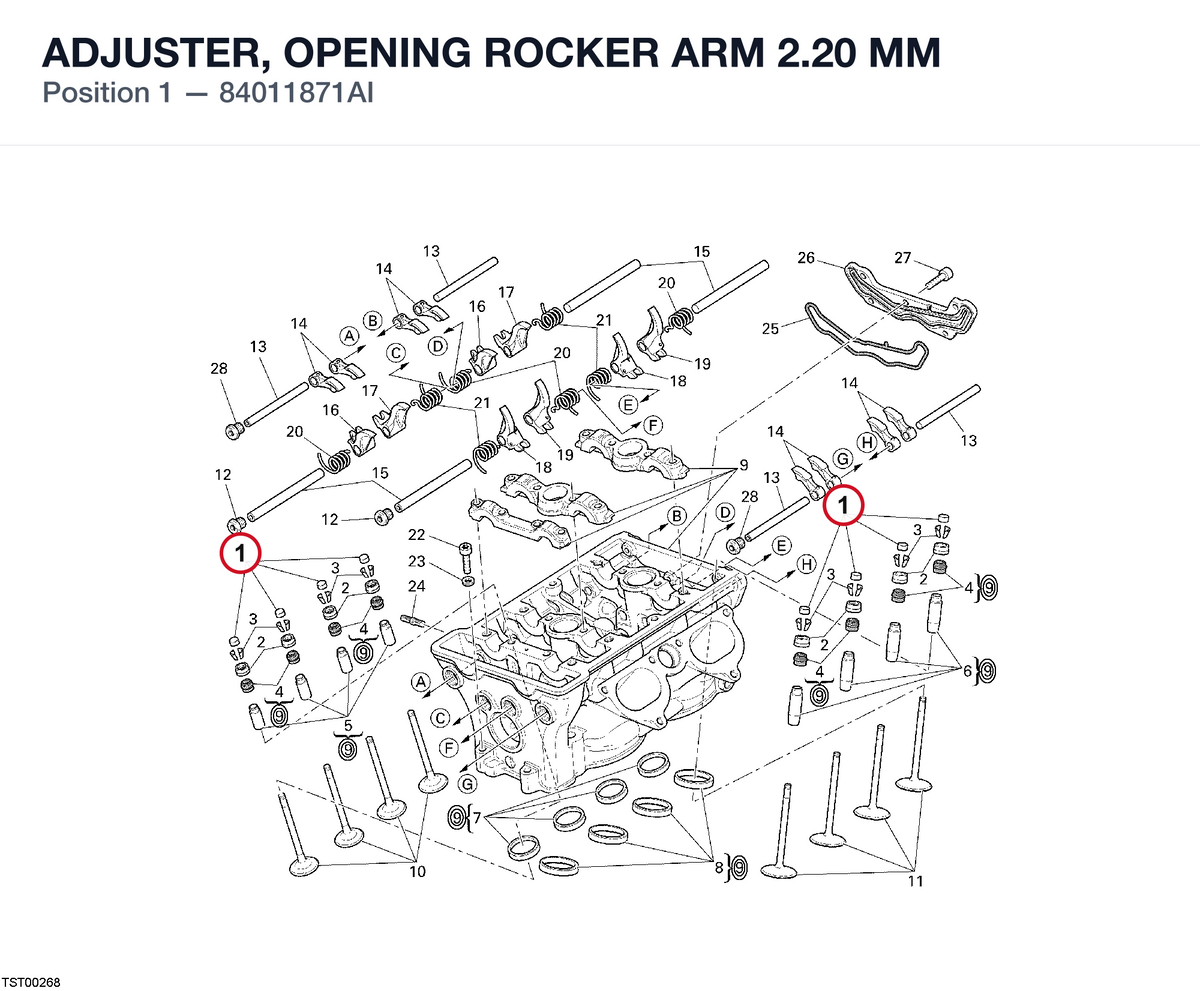 ADJUSTER, OPENING ROCKER ARM 2.20 MM