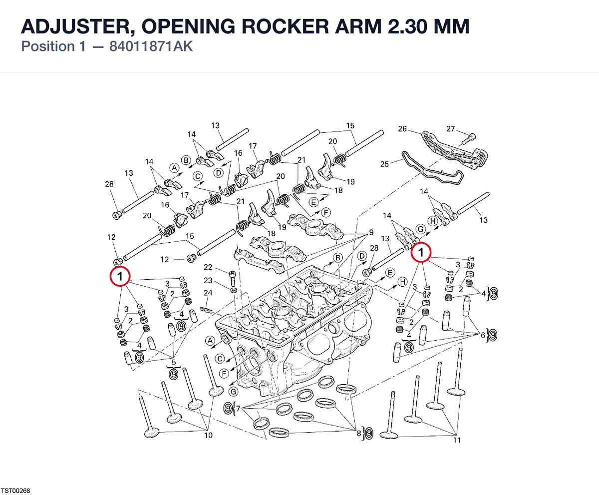 ADJUSTER, OPENING ROCKER ARM 2.30 MM