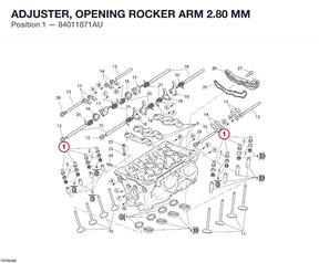 ADJUSTER, OPENING ROCKER ARM 2.80 MM 84011871AU diagram position