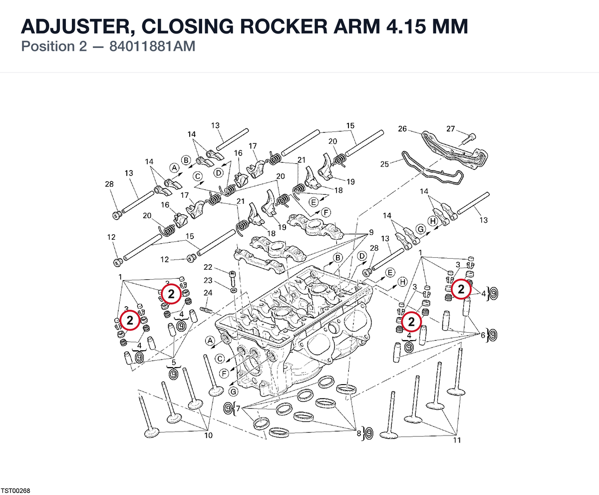 ADJUSTER, CLOSING ROCKER ARM 4.15 MM